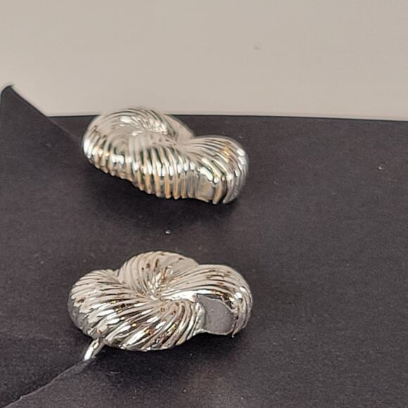 Vintage Silver Tone Knot Earrings Screw Back Clip on Adjustable Clip Retro - Picture 8 of 12